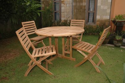 ANDREW BUTTERFLY FOLDING 5-PC DINING SET.