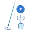 Pool Maintenance Kit White and Blue Aluminum, ABS Adjustable