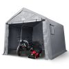 VEVOR Compact Outdoor Shelter, 10x10x8.5 ft Durable Season-Long Storage Tent with Easy Access Zip Door and Airy Windows for Bikes, Motorcycles