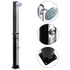 Solar Shower Black and Silver PVC, Aluminum, Brass