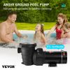 VEVOR Swimming Pool Pump 1.5HP 115V 1100W, Single Speed Pumps for Above Ground, Powerful Pool Pumps with Strainer Filter Basket, 5280 GPH Max. Flow