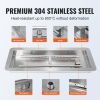 VEVOR 36 x 12 inch Drop-in Fire Pit Pan, Rectangular Stainless Steel Fire Pit Burner Kit, Natural & Propane Gas Fire Pan 150