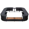 Spa Surround Black PE rattan, powder-coated steel, solid acacia wood
