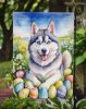 Siberian Husky Easter Egg Hunt Garden Flag Mailbox Flag Decorative Yard Flag Banner Outside Patio Artwork Yard Flower Beds, Garden Size, Multicolor