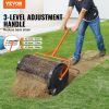 VEVOR Compost Spreader and Peat Moss Spreader, 24" Roller Lawn Spreader with Height Adjustable T Shaped Handle