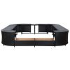 Spa Surround Black PE rattan, powder-coated steel, solid acacia wood