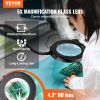 VEVOR Magnifying Floor Lamp, 5X Standing Magnifying Glass with Light, Height Adjustable Floor Magnifier with Light, Flexible Gooseneck