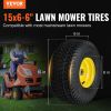 VEVOR Lawn Mower Tires with Rim, 15x6-6" Tubeless Tractor Tires, 2-Pack Tire and Wheel Assembly, S-Turf Pneumatic Tires, 3" Offset Hub