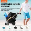 VEVOR Beach Dolly with Big Wheels for Sand, 29.9" x 15.4" Cargo Deck, w/ 12" Balloon Wheels