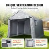 VEVOR Compact Outdoor Shelter, 10x10x8.5 ft Durable Season-Long Storage Tent with Easy Access Zip Door and Airy Windows for Bikes, Motorcycles