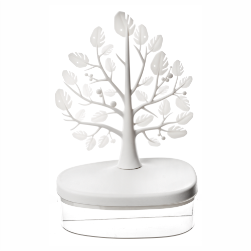 1pc Creative Tree Jewelry Storage Box - Desktop Cosmetics Display Box, Dustproof Plastic Storage Container For Jewelry, Small Items And Cosmetics