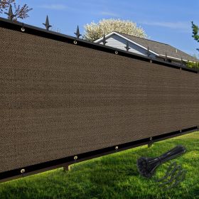 Artpuch Privacy Fence Screen Brown Customized Outdoor Mesh Panels for Backyard, Balcony,Patio,Construction Site with Zip Ties (Color: Brown, size: 4x51 ft)
