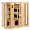 VEVOR Far Infrared Wooden Sauna, Room Home Sauna Spa for 3 to 4 Person
