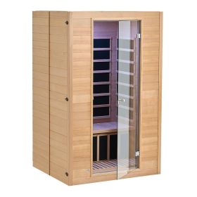 VEVOR Far Infrared Wooden Sauna, Room Home Sauna Spa for 2 Person (Shape: Square, capacity: 2 Person)