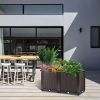 Raised Garden Bed with Self-watering System Rectangle Garden Planter for Garden Patio Balcony Elevated Planter Box for Flowers Vegetables Herbs